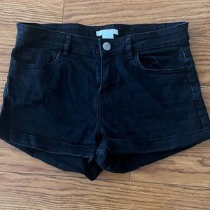 H&M Black Cuffed Jean Shorts Size 4
